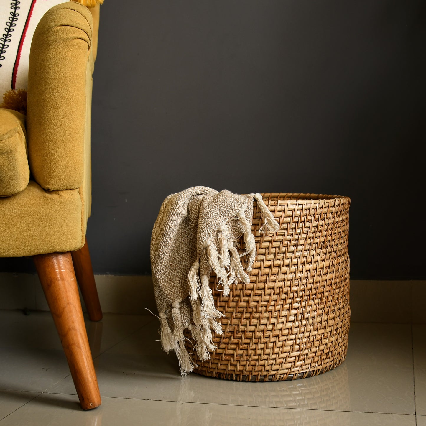 Cane Multipurpose Basket | Planter/Storage/Laundary