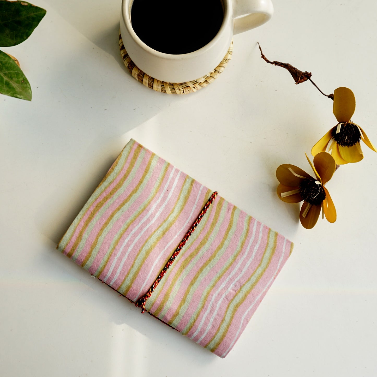 Handmade Upcycled Fabric Diary | Stripes