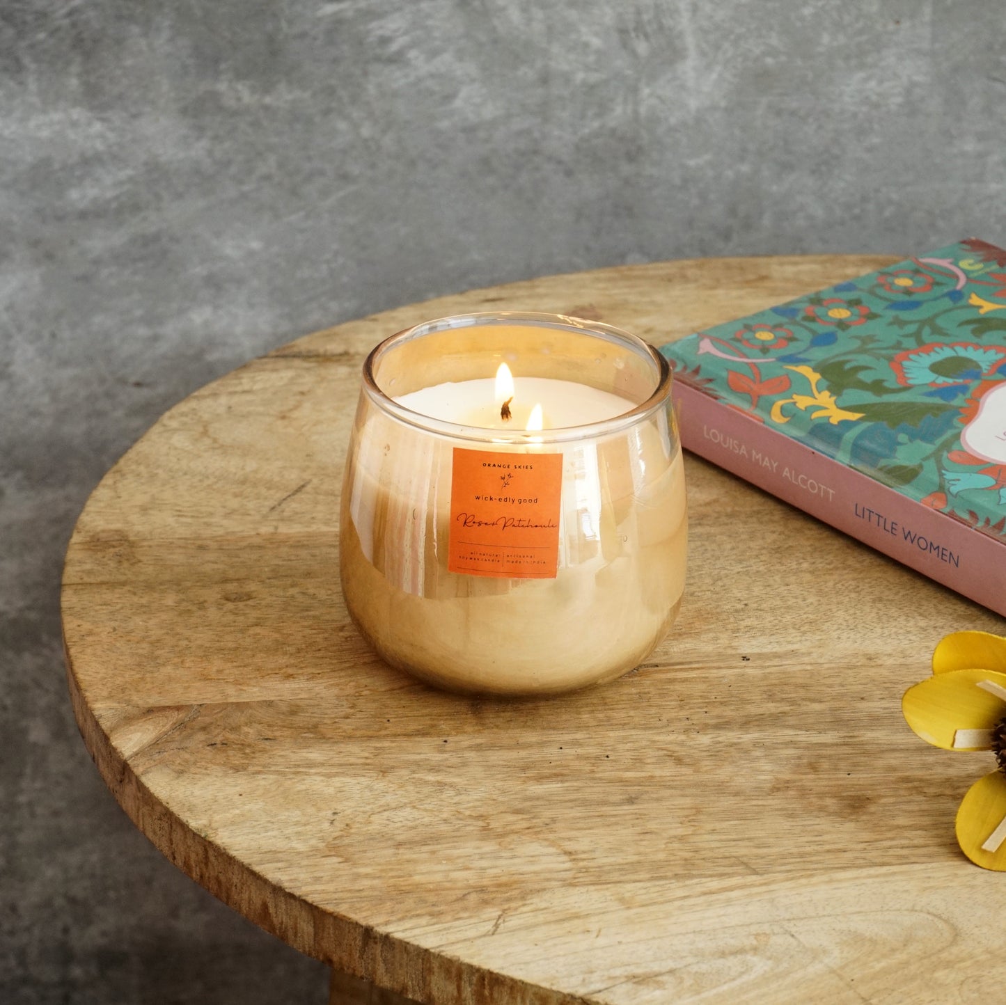 Wick-Edly Good Scented Candle | Rose+Patchouli | 100% Soy Wax