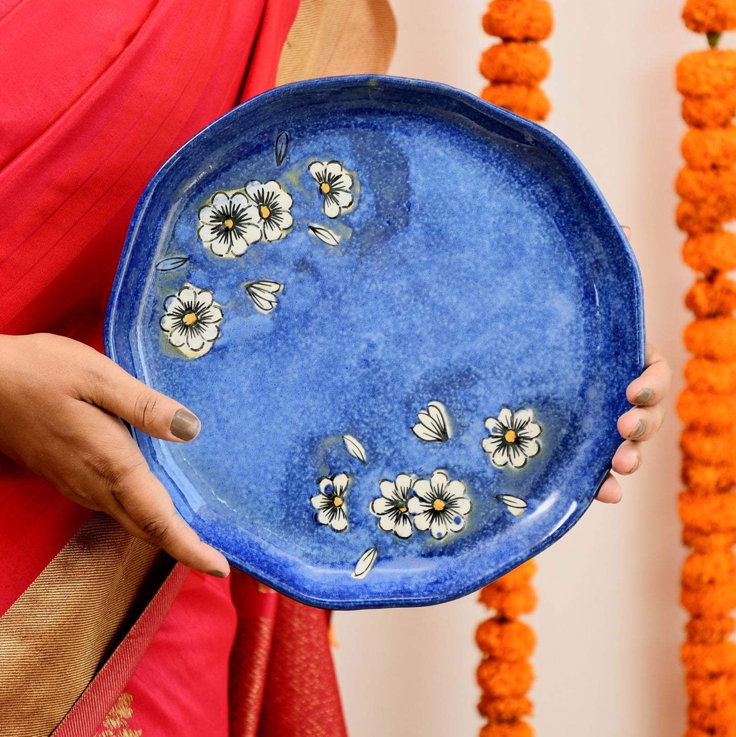 Neela Bageecha Dinner Plate | Set of Two