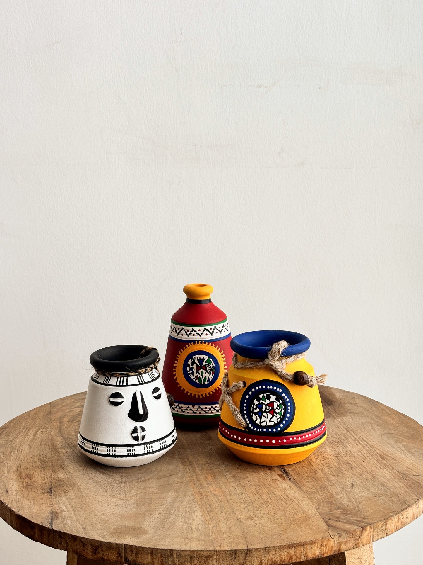 Handpainted Terracotta Decor Pieces - Set of Three