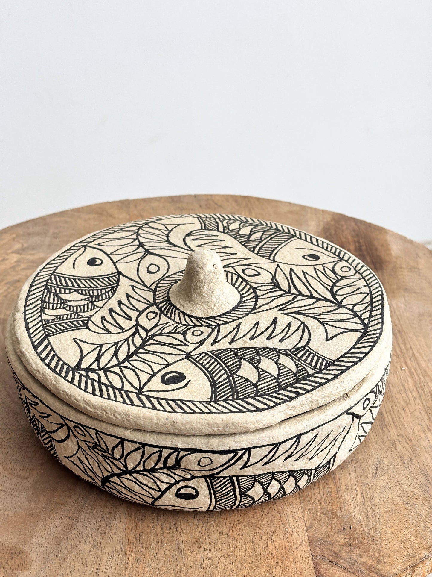 Handpainted Papier Mache Storage Box