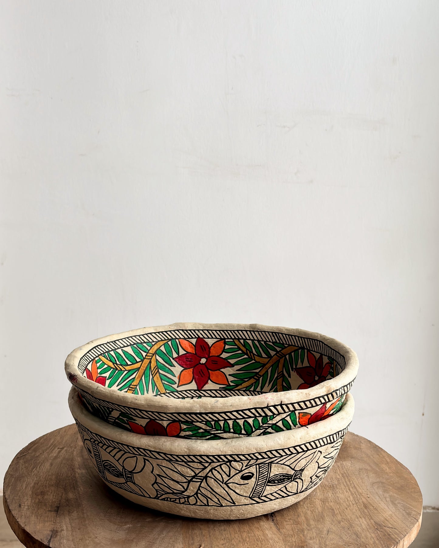 The Last Launch | Hand-Painted Papier Mache Decor Bowls | Set of Two