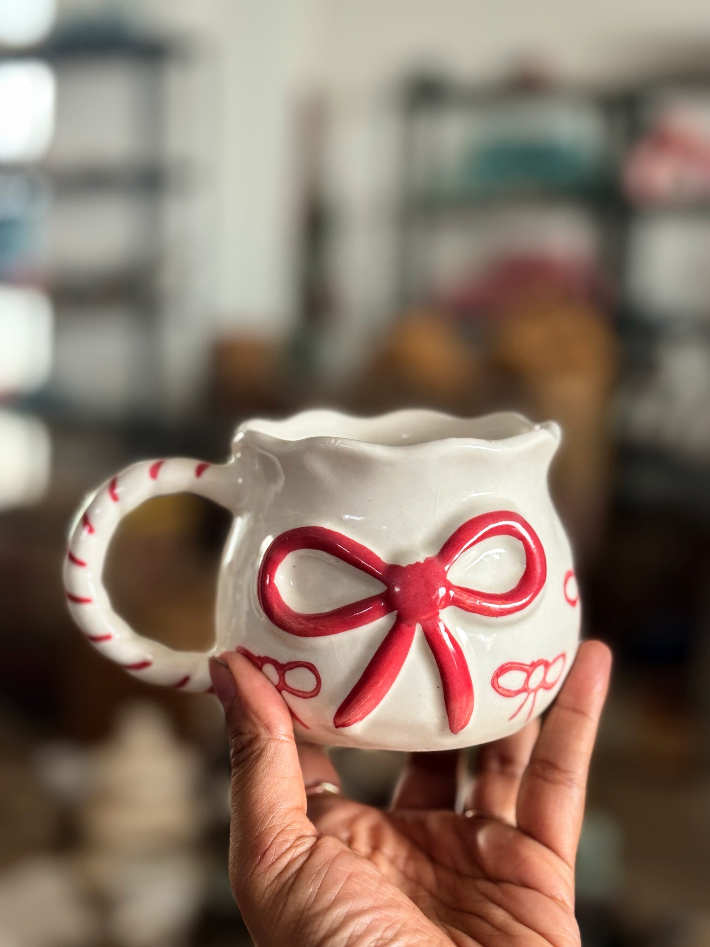 Red Ribbon Ceramic Mug