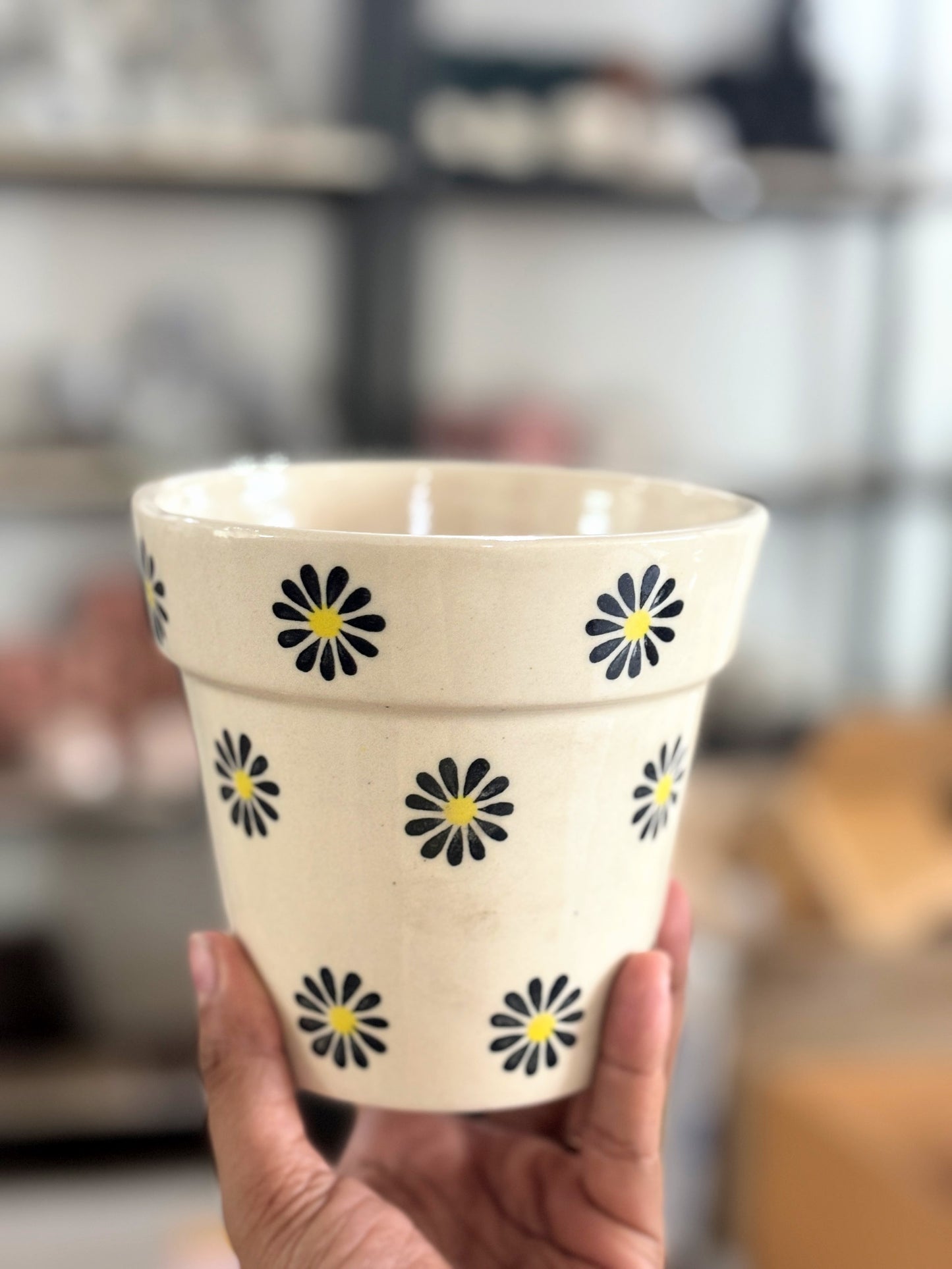 Pretty Flowers Ceramic Planter