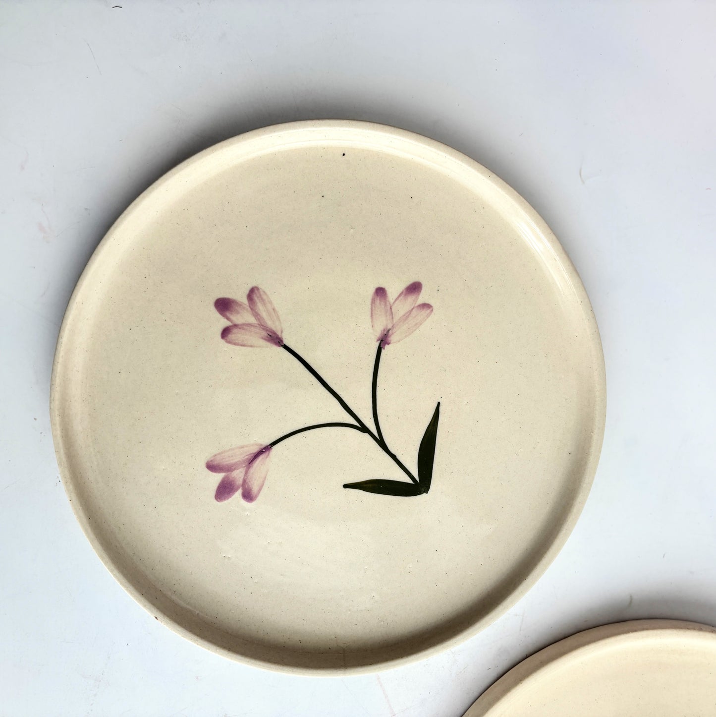 Purple Flower Handpainted Starter Plate