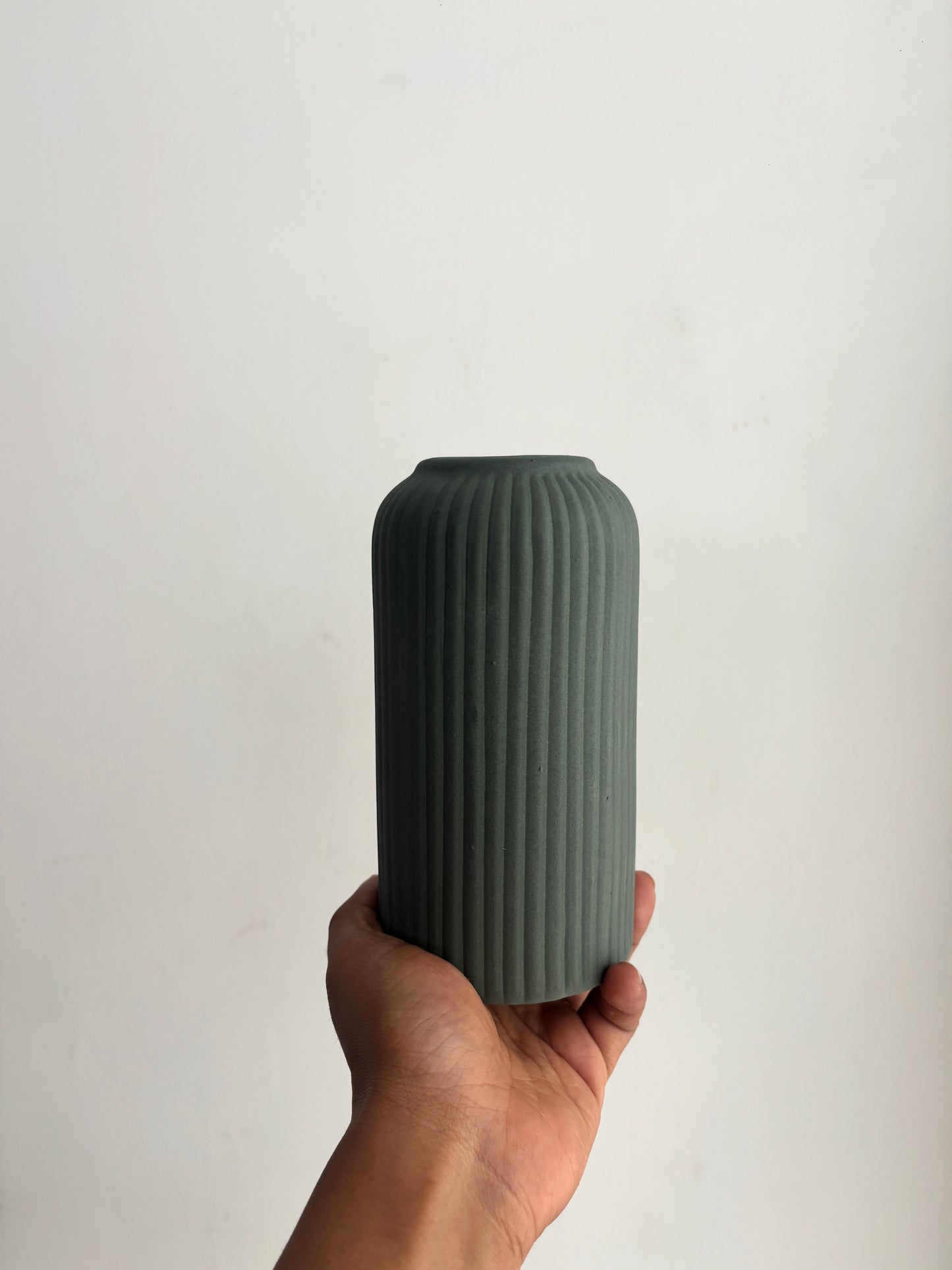 Ribbed Ceramic Vase | Small | 7 inches height