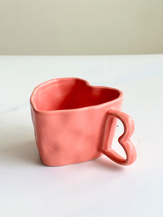 Ceramic Heart-Shaped Mug  Pink