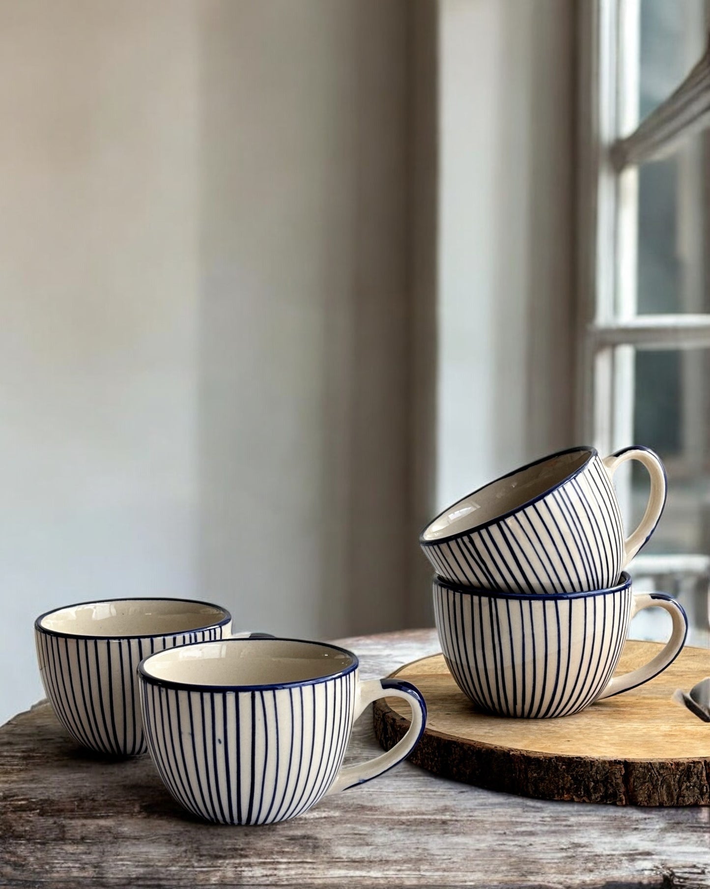 Stripes Teacups | Set of Four