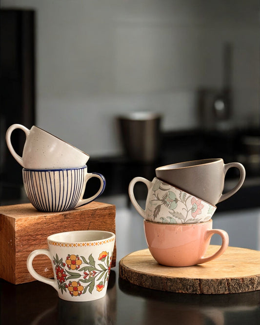 The Perfect Blend | Set of Six Mismatched Teacups