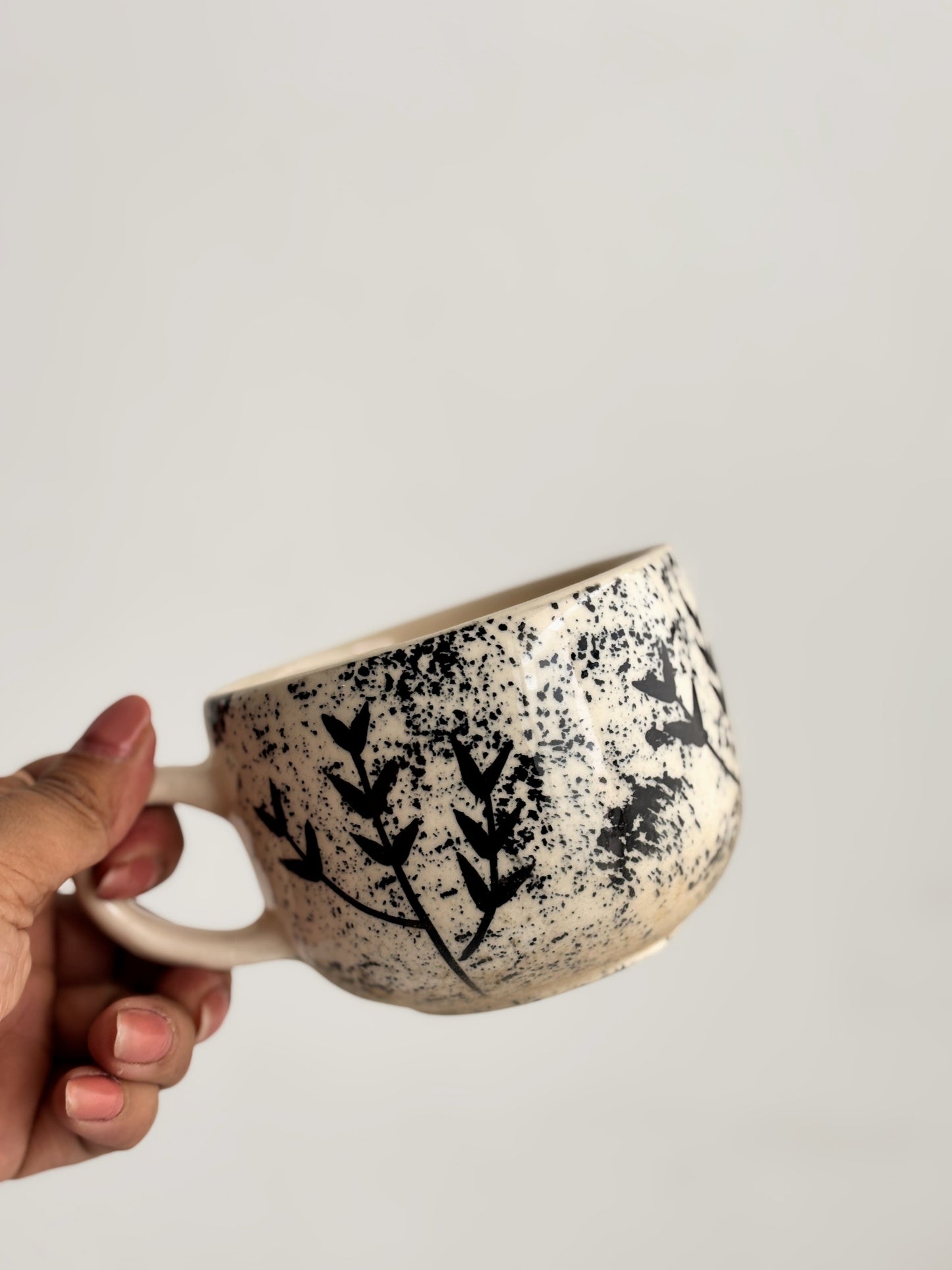 Handpainted Leaves Mug