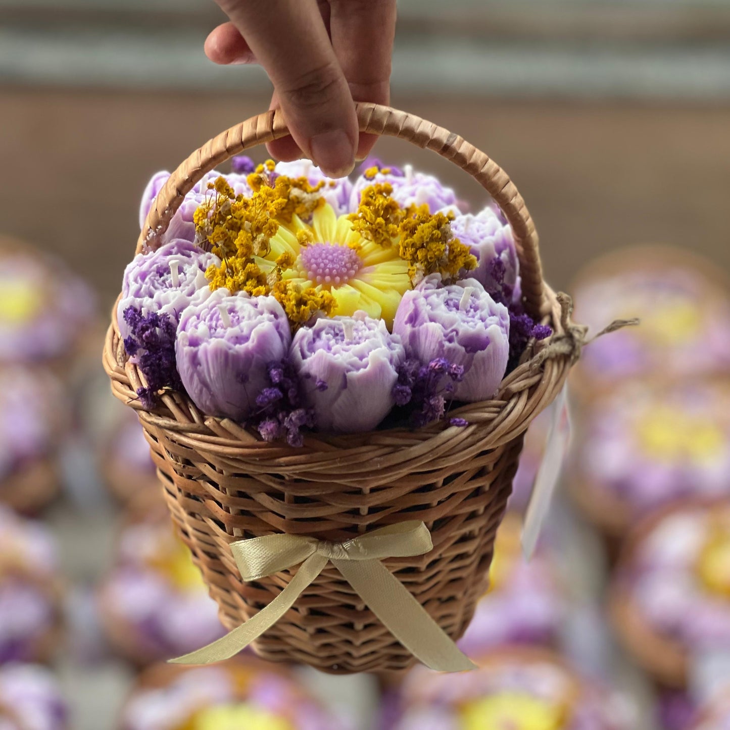 Scented Candle Bouquet | Conical Basket