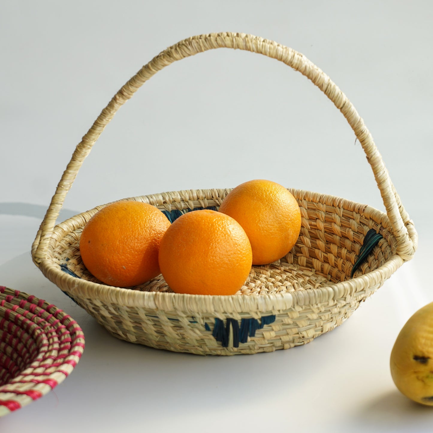 Moonj Grass Fruit Basket (Blue)