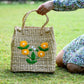 Kauna Grass Bag | Handwoven + Hand-Embroided