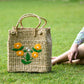 Kauna Grass Bag | Handwoven + Hand-Embroided