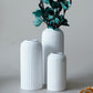 Ribbed White Ceramic Vases | Set of Three