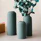 Ribbed Green Ceramic Vases | Set of Three