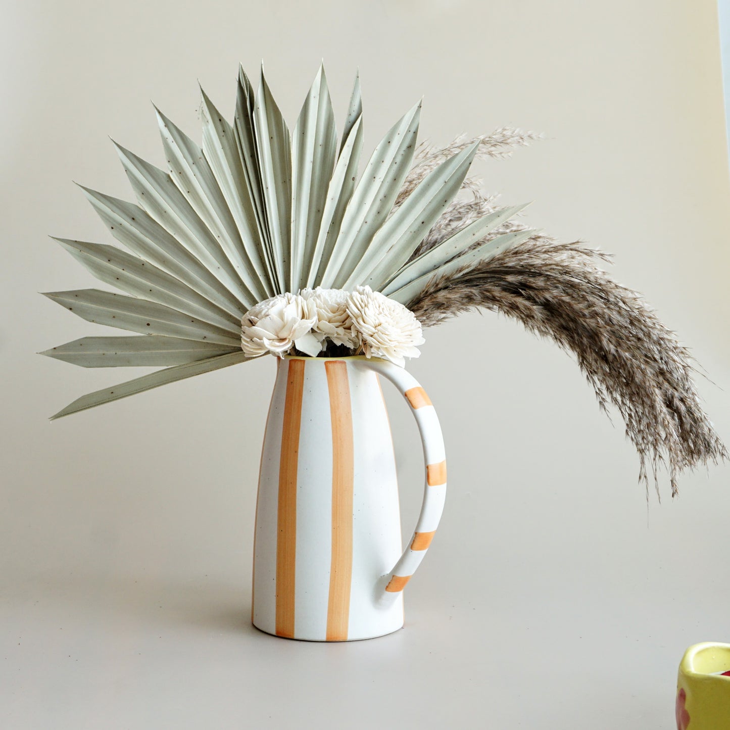 Orange Stripes Jug with Dried Bunch Combo