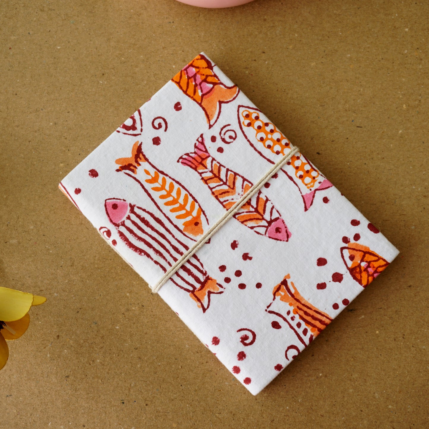 Handmade Upcycled Fabric Diary | Fishes