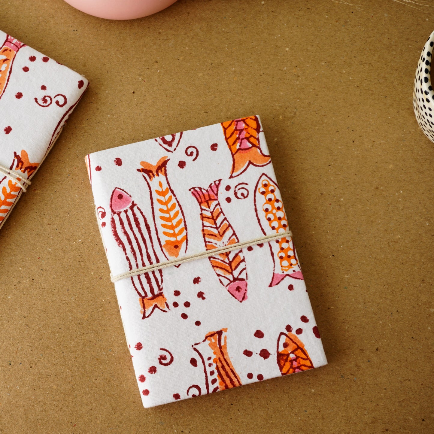 Handmade Upcycled Fabric Diary | Fishes