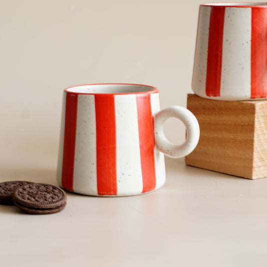 Red Striped Coffee Mug