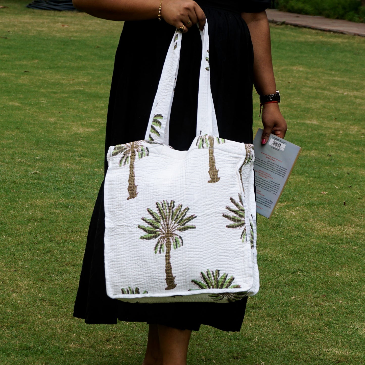 Block Print Tote Bag | Palm Tree