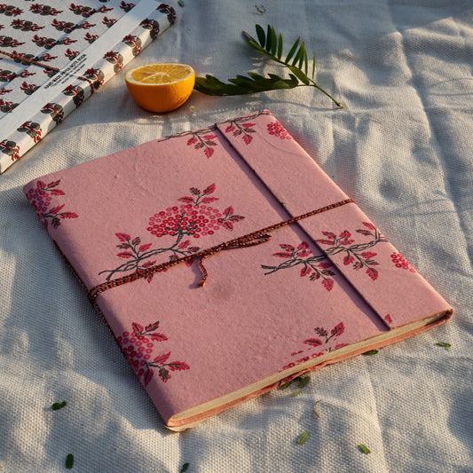 Hand Block Print Handmade Diary | Pink