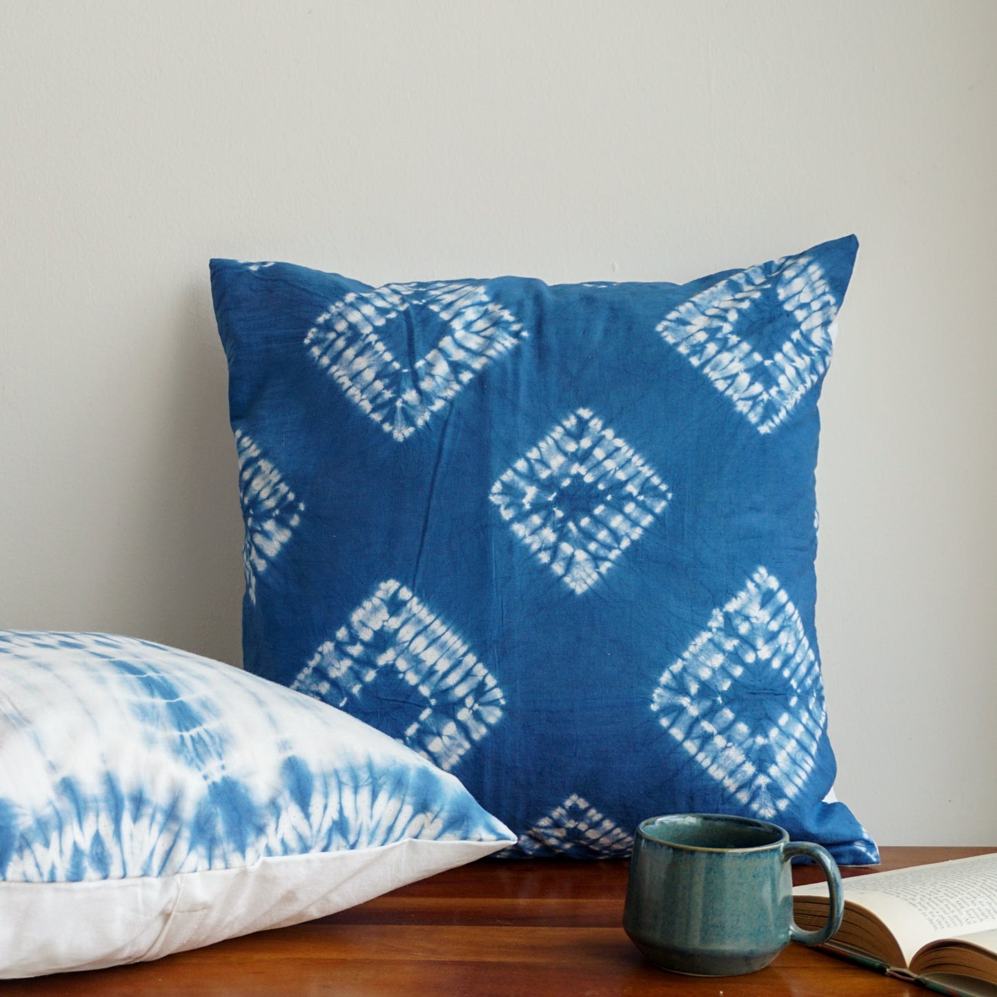 Hand Block Print Cushion Cover Tie & Dye | Set of Two
