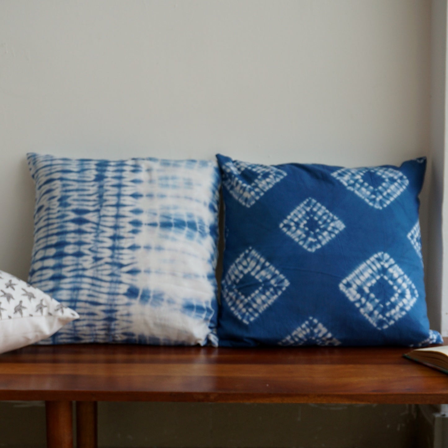 Hand Block Print Cushion Cover Tie & Dye | Set of Two