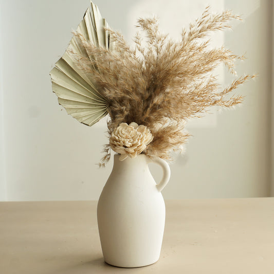 Chic Minimal Vase with Dried Leaves Combo