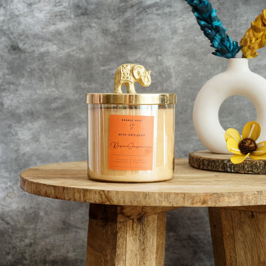 Wick-Edly Good Scented Candle | Rose+Jasmine | 100% Soy Wax