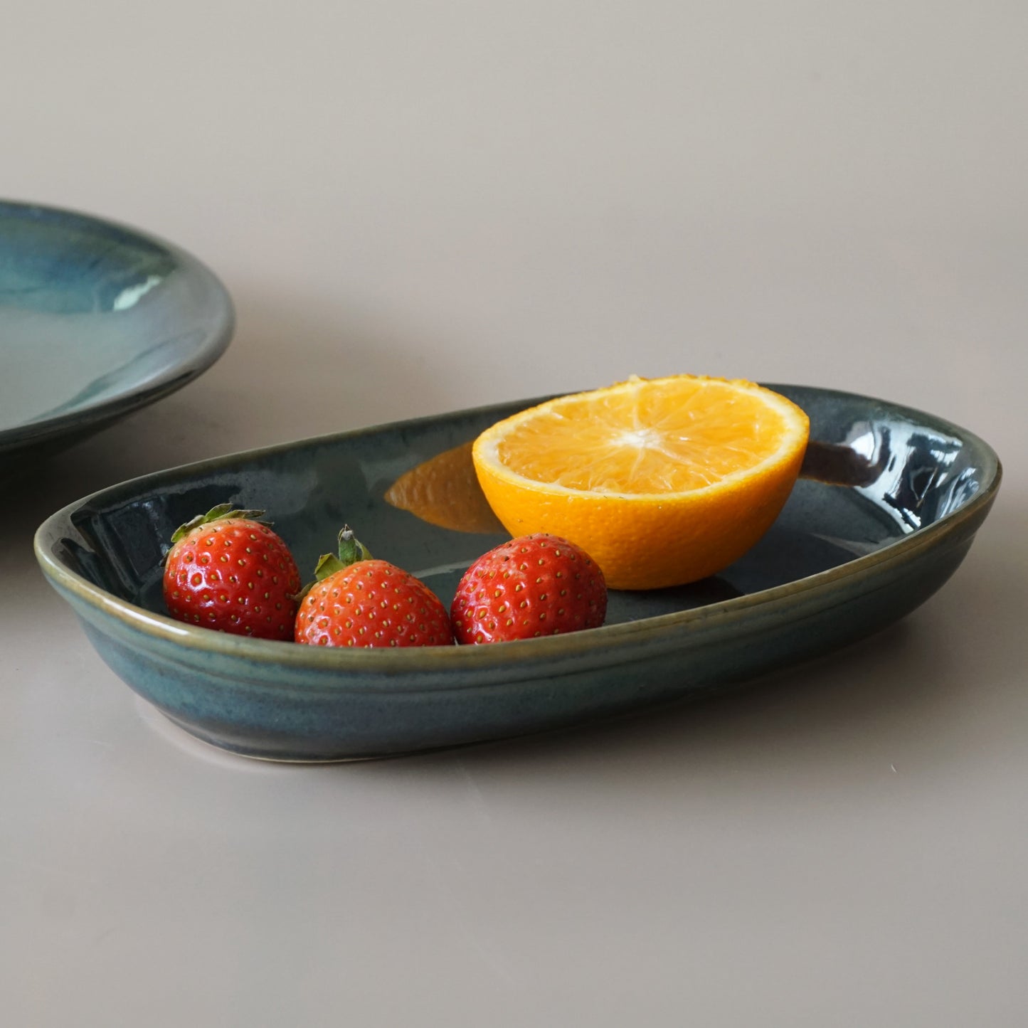Hues of Olive Salad and Fruit Serving Tray