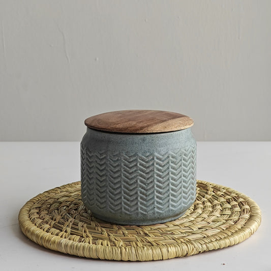 Tasty Treats Blue Ceramic Jar