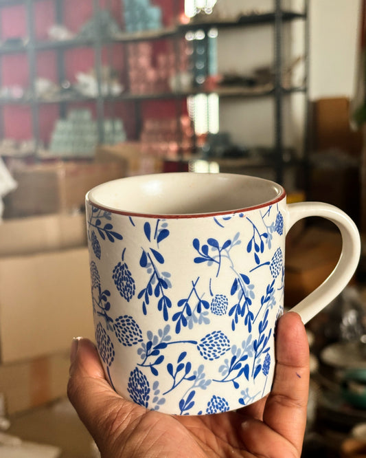 Blue Flowers Ceramic Mug