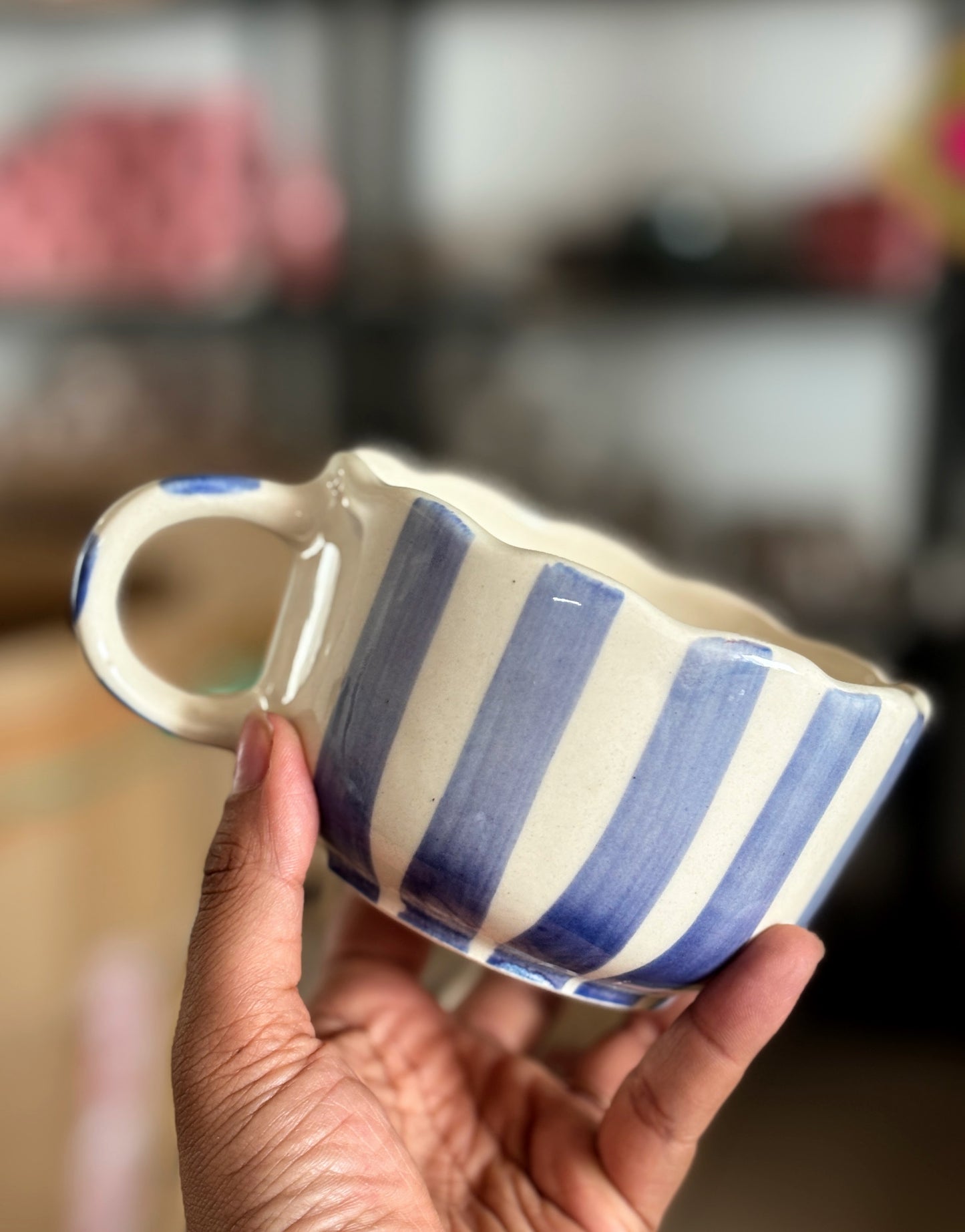 The Last Launch | Blue Striped Soup Mug