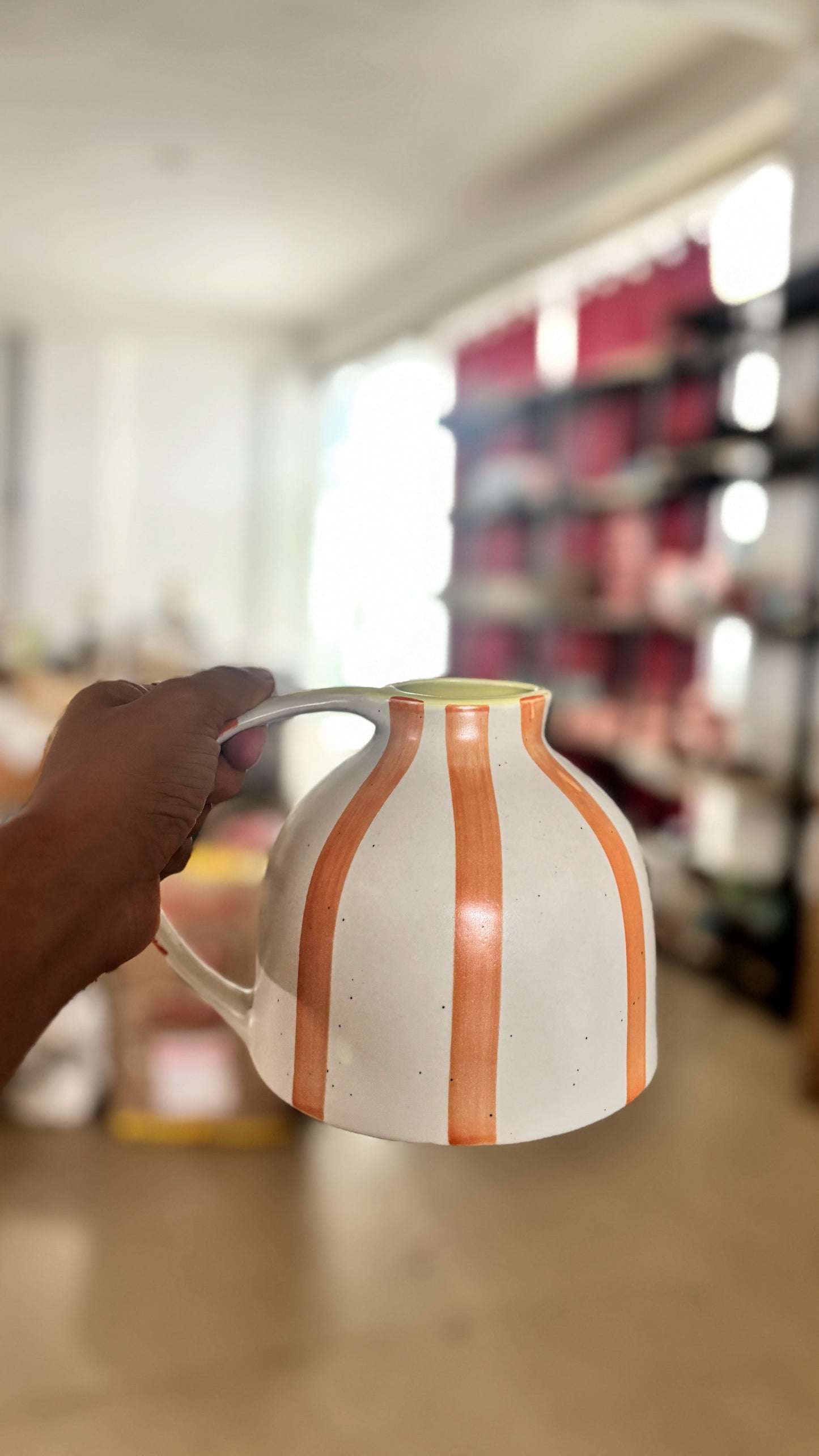 Lover Orange Striped Jug Vase
