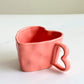 Ceramic Heart-Shaped Mug  Pink