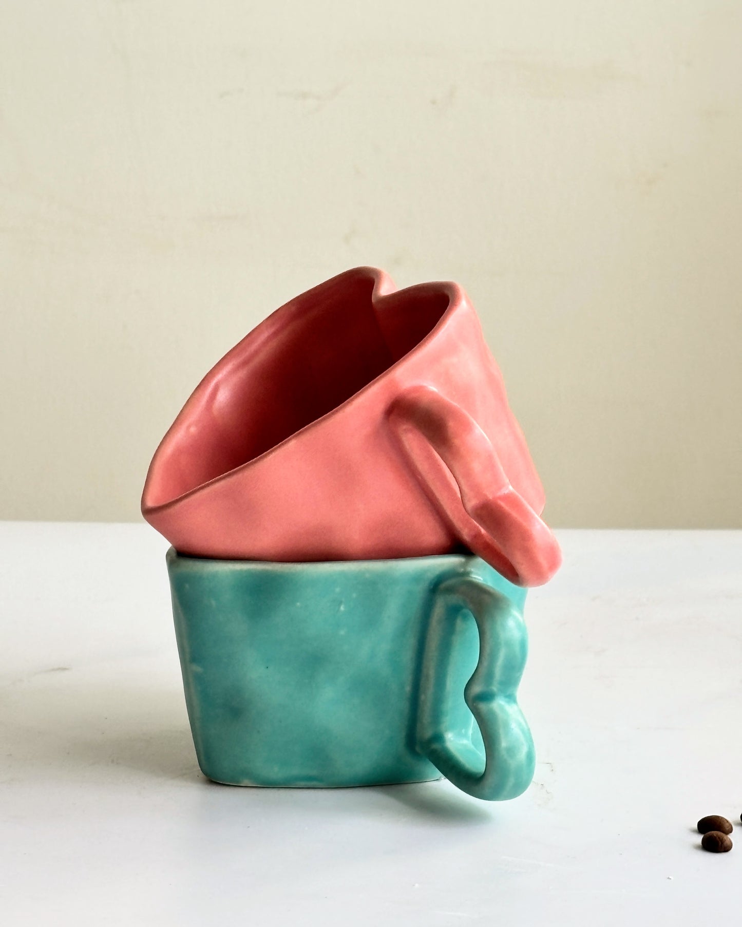 Ceramic Heart-Shaped Mug  Pink