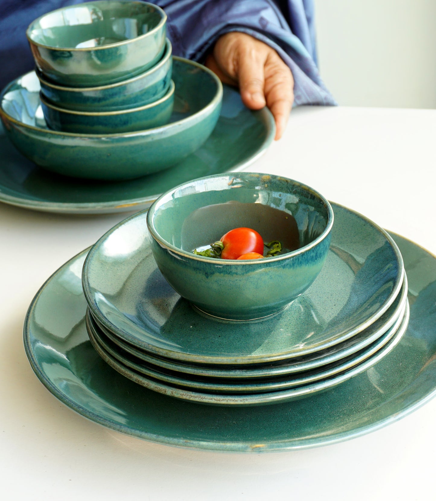 Hues of Olive Dinner Set (7 pieces)