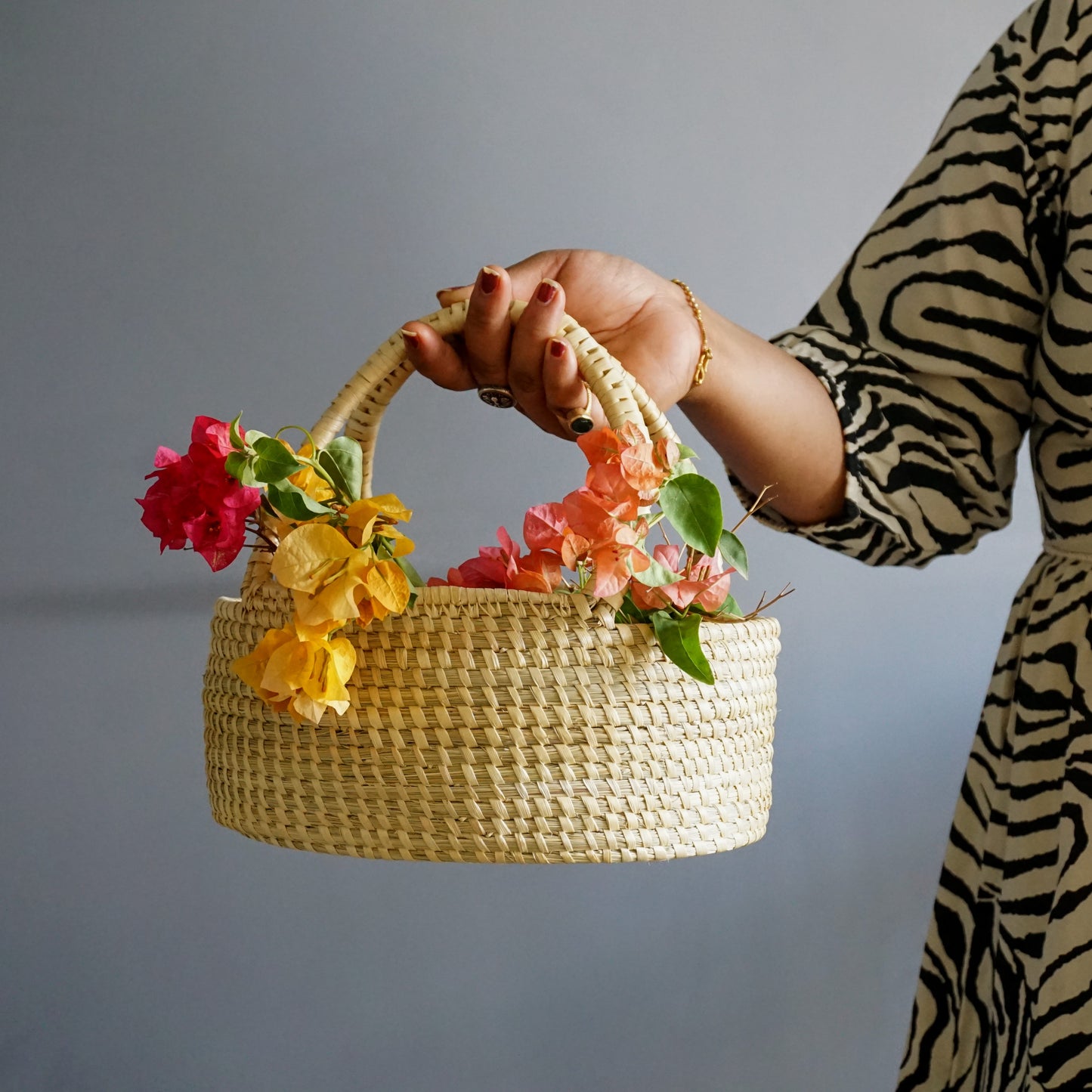 Moonj Flowers And Fruits Basket