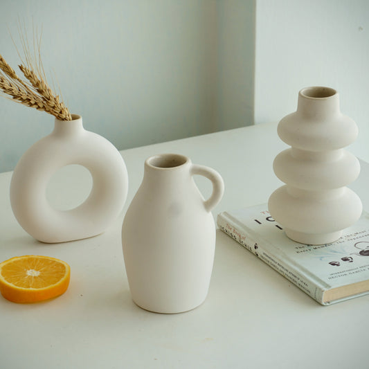 The Whites Set of Three Vases